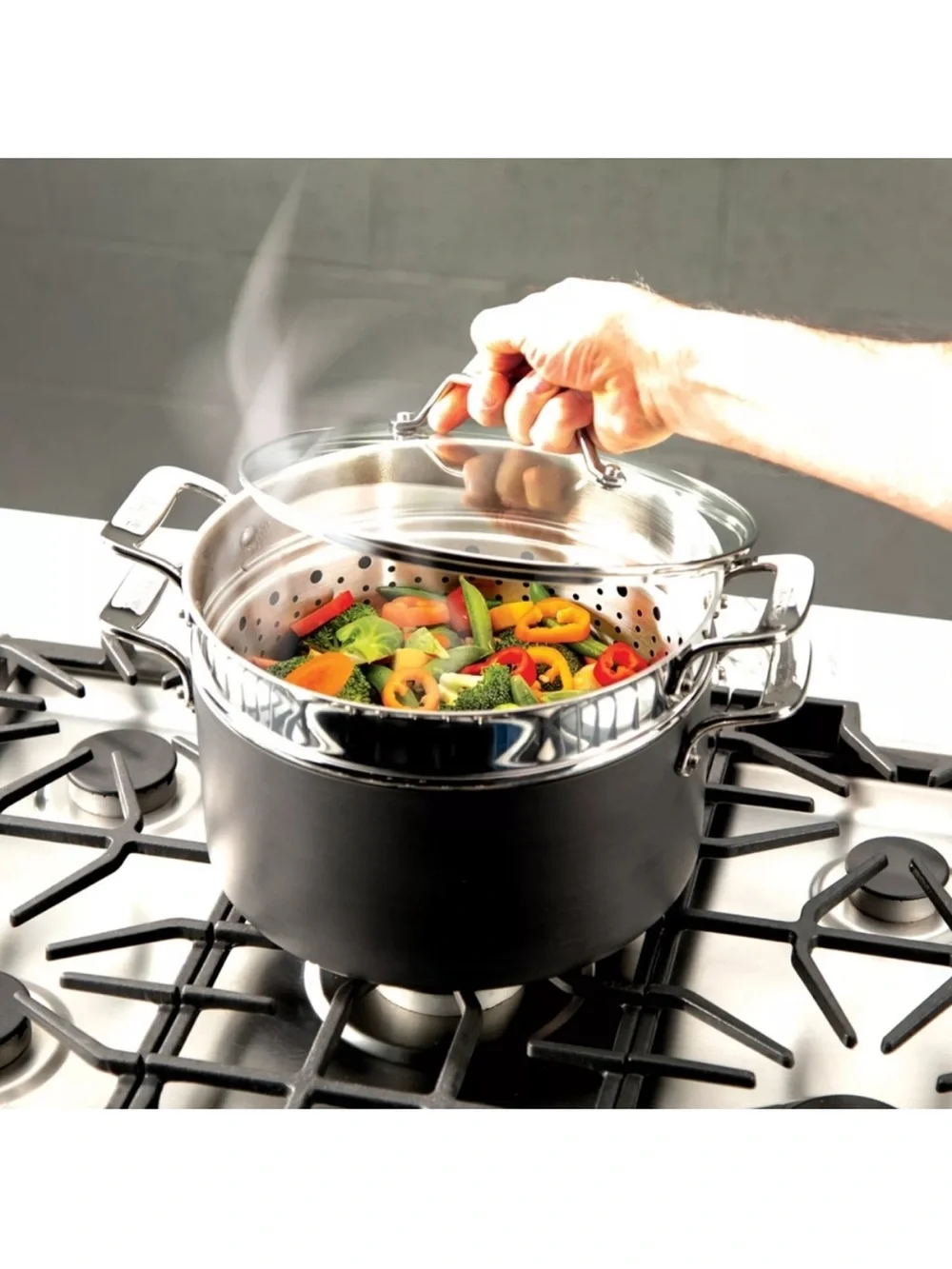 All-Clad Stainless Steel 7 qt. Strainer/Steamer Insert